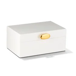 Kendra Scott Medium Jewelry Box - White: Wood Storage for Accessories, 13+ Years, 8" x 5" x 3.5", 28.3 oz