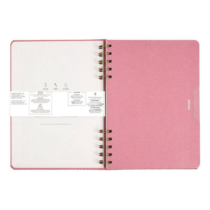 slide 4 of 9, Altitude 6.25"x8.5" 160 Pages Ruled Journal Split Twin Wire Mauve Pink Arch, 1 ct