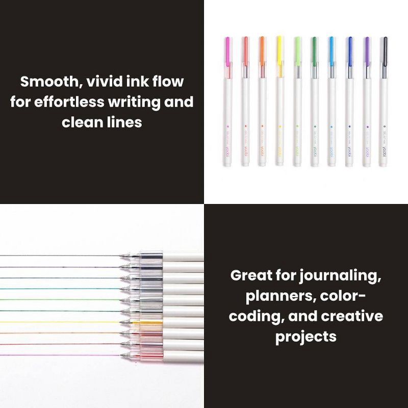 slide 3 of 8, Yoobi Evolve 10pk Gel Pens See-Through Barrel 0.7mm color Ink, 10 ct