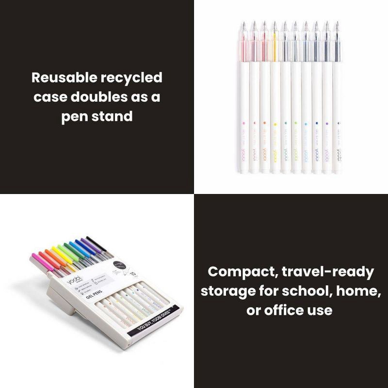 slide 4 of 8, Yoobi Evolve 10pk Gel Pens See-Through Barrel 0.7mm color Ink, 10 ct