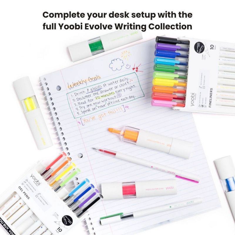 slide 5 of 8, Yoobi Evolve 10pk Gel Pens See-Through Barrel 0.7mm color Ink, 10 ct