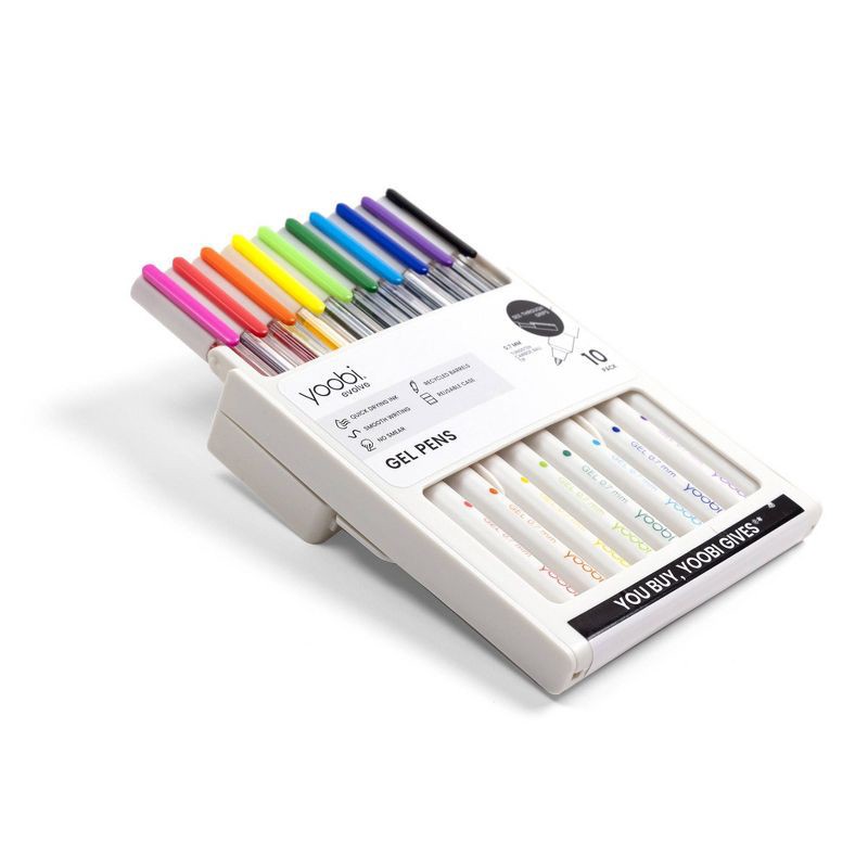 slide 6 of 8, Yoobi Evolve 10pk Gel Pens See-Through Barrel 0.7mm color Ink, 10 ct