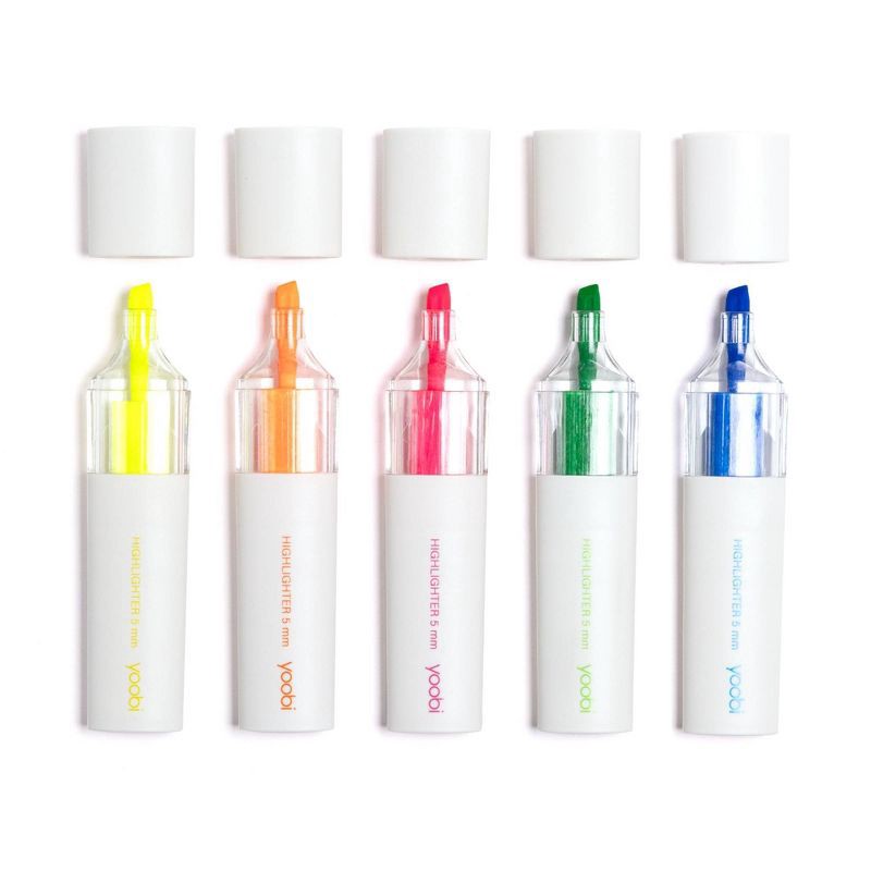 slide 3 of 8, Yoobi Evolve 5pk Highlighters See-Through Barrel 5.0mm color Ink, 5 ct