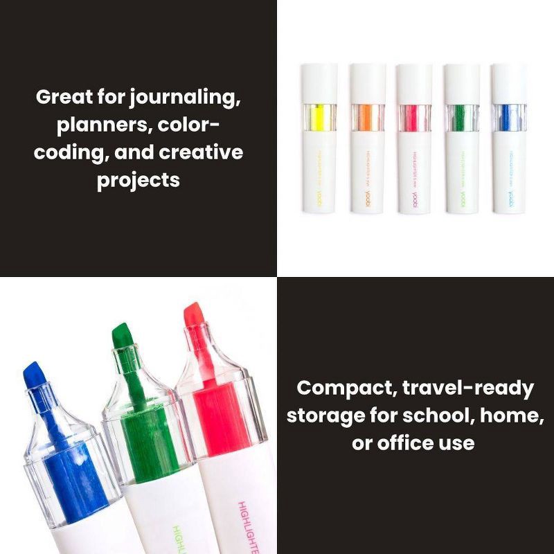 slide 4 of 8, Yoobi Evolve 5pk Highlighters See-Through Barrel 5.0mm color Ink, 5 ct