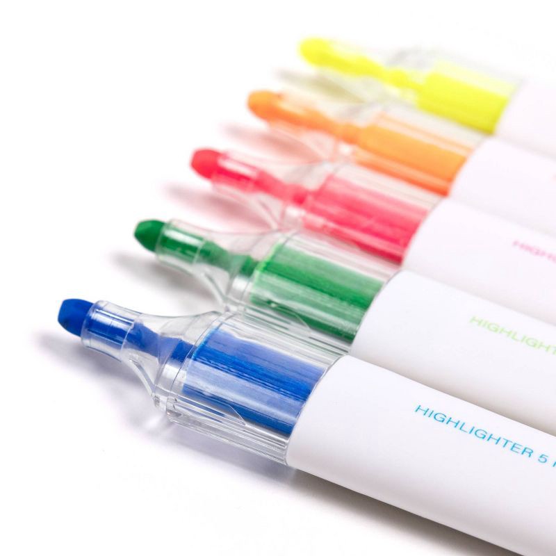 slide 4 of 8, Yoobi Evolve 5pk Highlighters See-Through Barrel 5.0mm color Ink, 5 ct