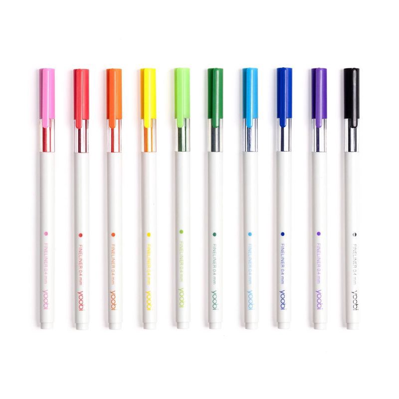 slide 2 of 8, Yoobi Evolve 10pk Fineliner Pen Brights See-Through, Teacher Supplies, 10 ct