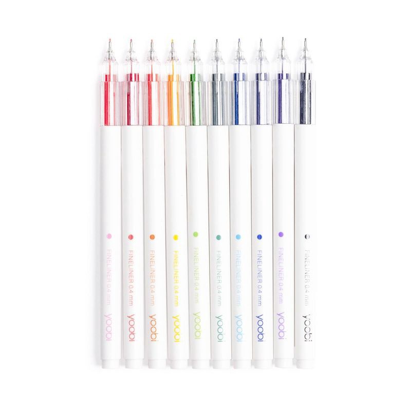 slide 3 of 8, Yoobi Evolve 10pk Fineliner Pen Brights See-Through, Teacher Supplies, 10 ct