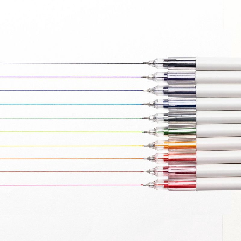 slide 4 of 8, Yoobi Evolve 10pk Fineliner Pen Brights See-Through, Teacher Supplies, 10 ct