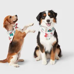 Plush Print Matching Family Pajama Flannel Dog and Cat Bandana - Wondershop™ White One Size Fits Most