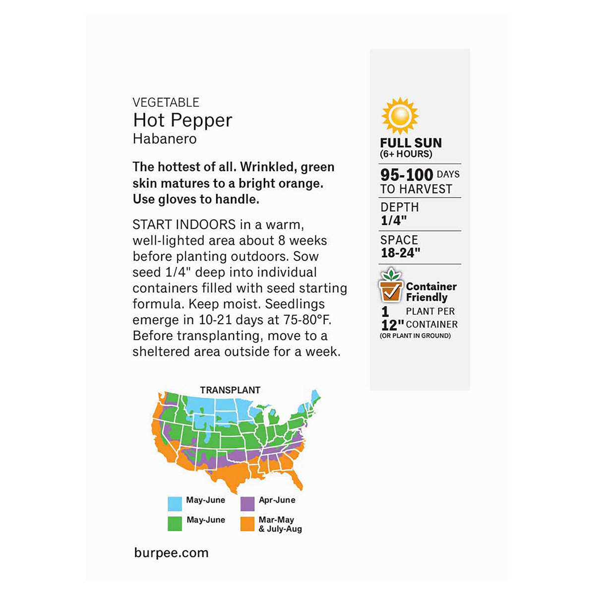 slide 4 of 5, Burpee Hot Pepper Habanero Seeds, 1 ct