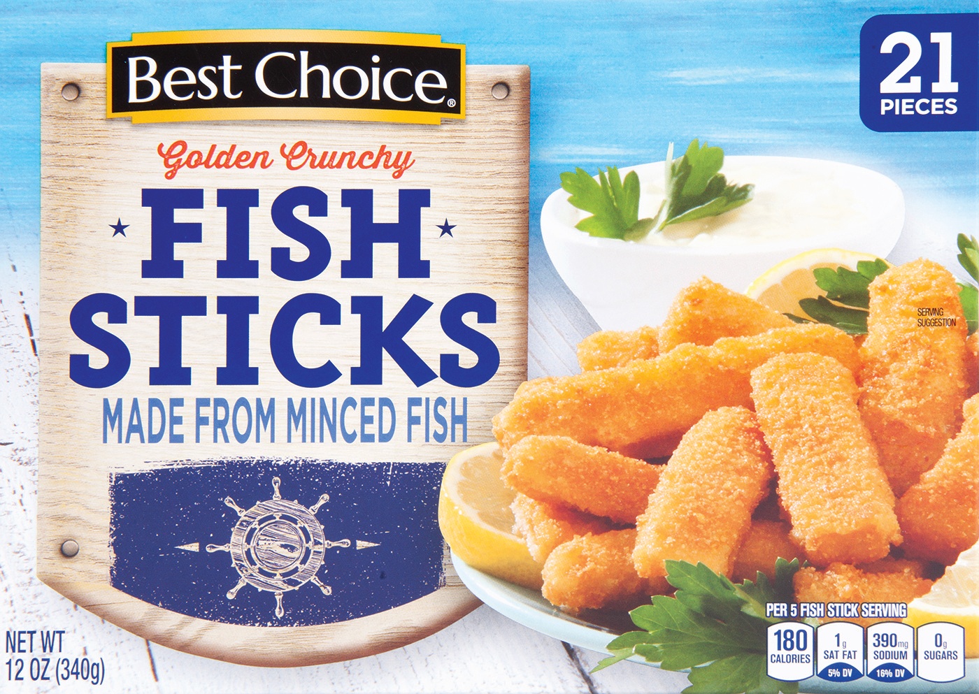 slide 1 of 1, Best Choice Crunchy Fish Sticks, 12 oz