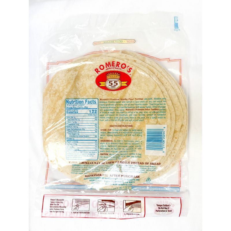 slide 2 of 2, Romeros Romero's Sonora Style Soft Flour Taco Tortillas - 12ct / 16oz, 12 ct; 16 oz