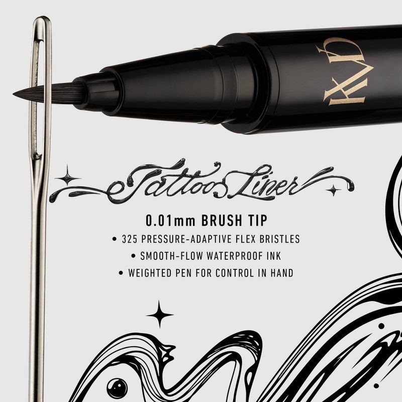 slide 4 of 7, KVD Beauty Mini Tattoo Liner Waterproof Liquid Eyeliner - Trooper Black - 0.007 Fl. Oz - Ulta Beauty, 0.007 fl. oz