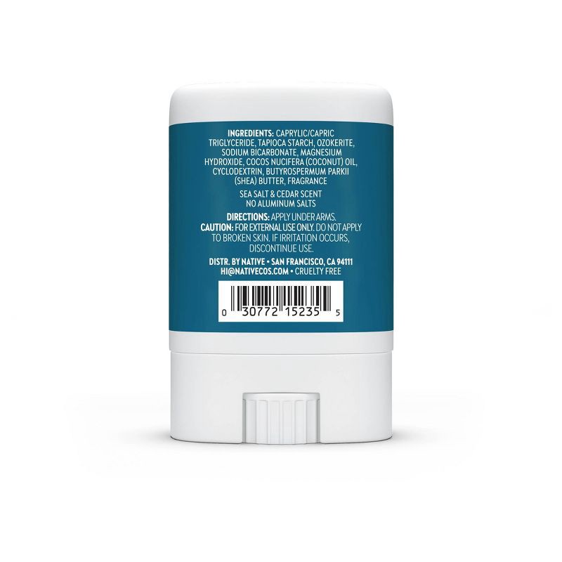 slide 2 of 3, Native Solid Mini Deodorant - Travel Size - Sea Salt & Cedar - 0.35oz, 0.35 oz
