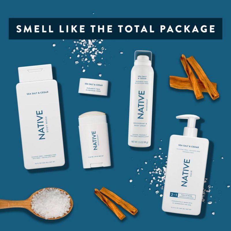 slide 3 of 3, Native Solid Mini Deodorant - Travel Size - Sea Salt & Cedar - 0.35oz, 0.35 oz