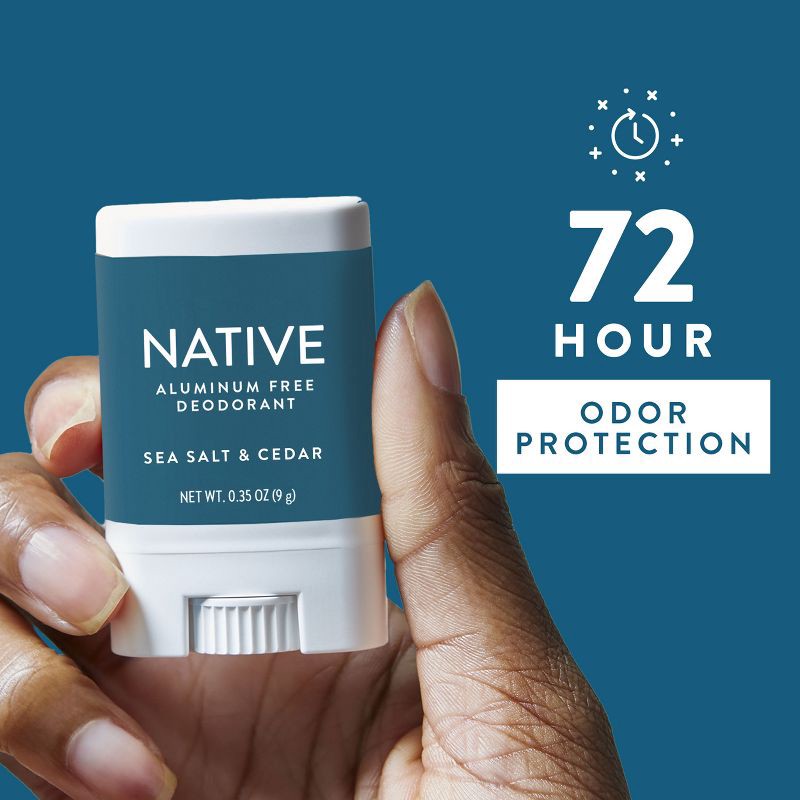 slide 5 of 12, Native Solid Mini Deodorant - Travel Size - Sea Salt & Cedar - 0.35oz, 0.35 oz