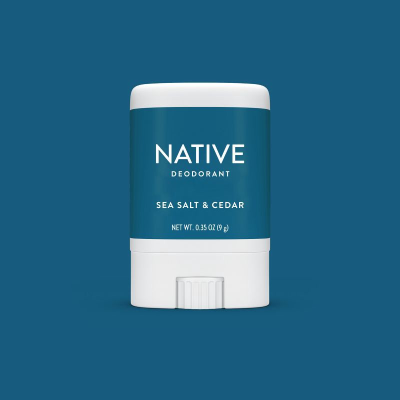 slide 10 of 12, Native Solid Mini Deodorant - Travel Size - Sea Salt & Cedar - 0.35oz, 0.35 oz