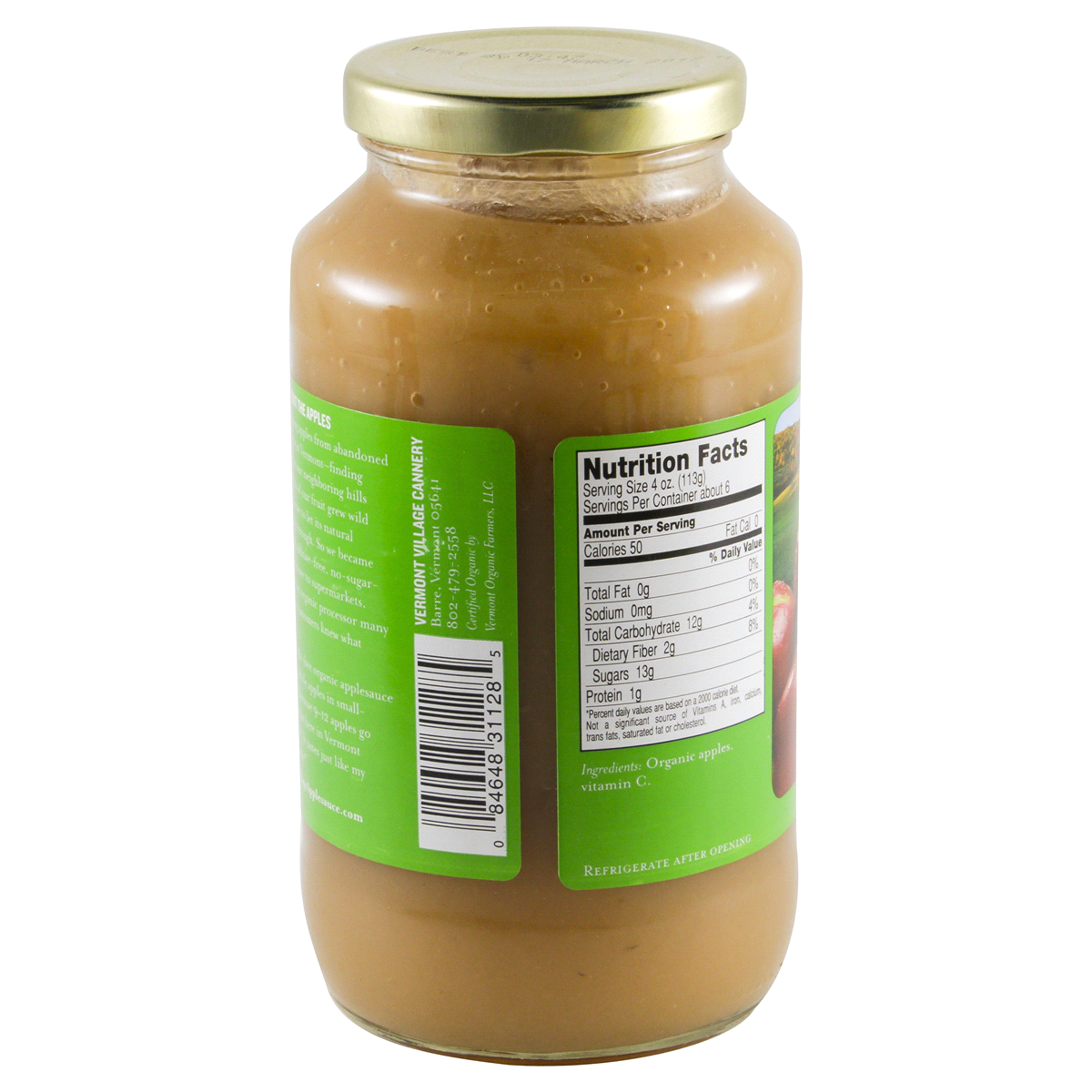 slide 2 of 4, Vermont Village Organic Unsweetened Applesauce, 24 oz