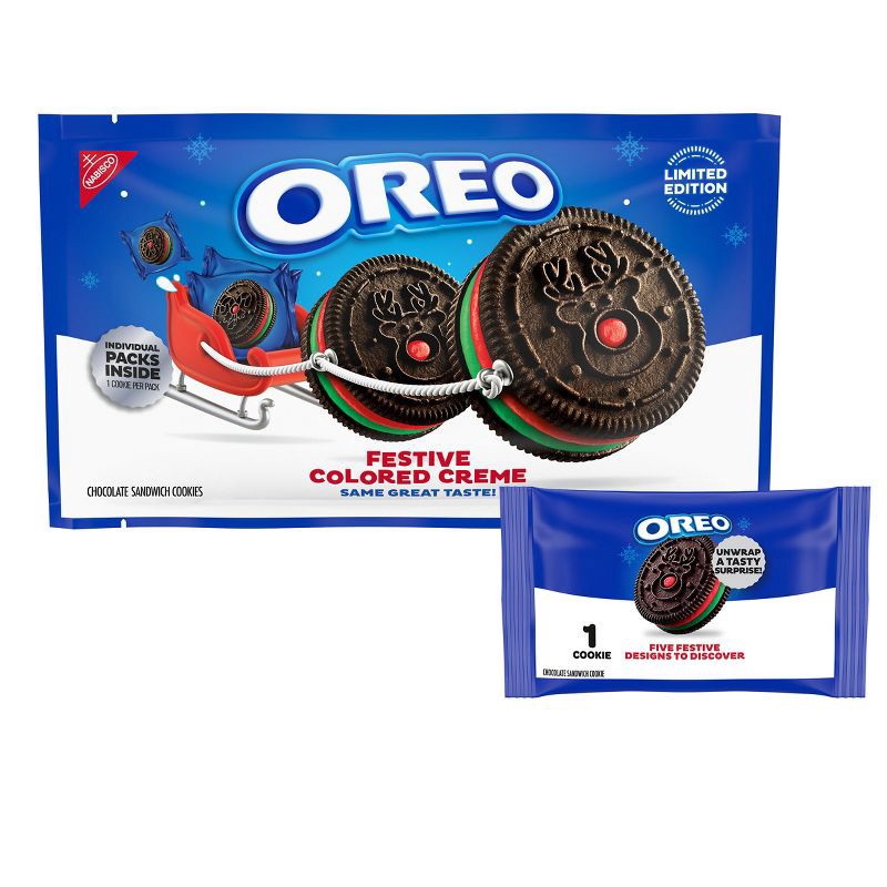 slide 1 of 12, OREO Red and Green Festive Cookies - 14ct/7.14oz, 14 ct, 7.14 oz