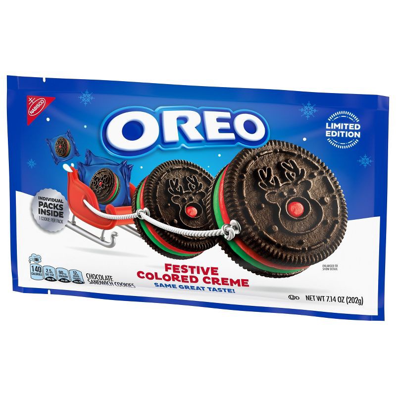 slide 8 of 12, OREO Red and Green Festive Cookies - 14ct/7.14oz, 14 ct, 7.14 oz