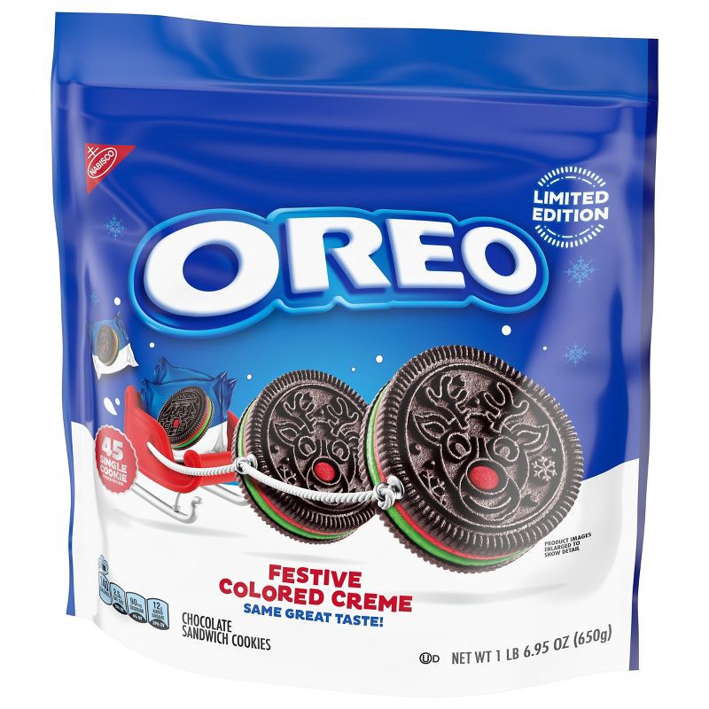 slide 8 of 14, Oreo Red and Green Festive Jumbo Bag Limited Edition Christmas Cookies - 22.95oz/45ct, 22.95 oz, 45 ct