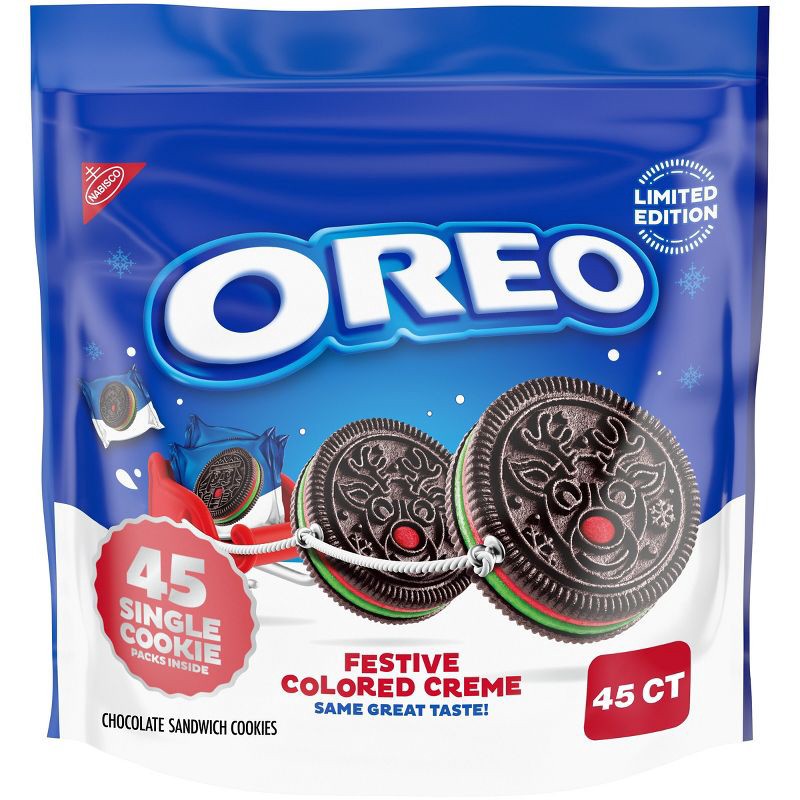 slide 1 of 14, Oreo Red and Green Festive Jumbo Bag Limited Edition Christmas Cookies - 22.95oz/45ct, 22.95 oz, 45 ct