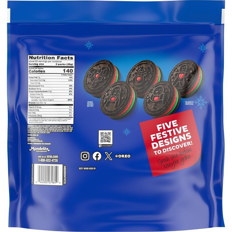 slide 2 of 14, Oreo Red and Green Festive Jumbo Bag Limited Edition Christmas Cookies - 22.95oz/45ct, 22.95 oz, 45 ct