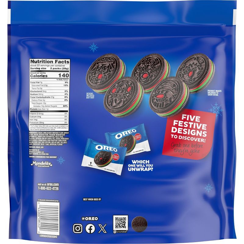 slide 9 of 14, Oreo Red and Green Festive Jumbo Bag Limited Edition Christmas Cookies - 22.95oz/45ct, 22.95 oz, 45 ct