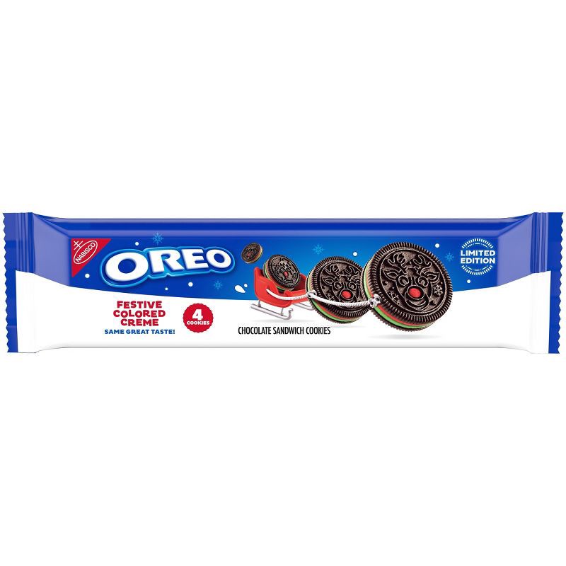 slide 1 of 15, Oreo Red and Green Festive King Size Limited Edition Christmas Cookies - 2.04oz, 2.04 oz