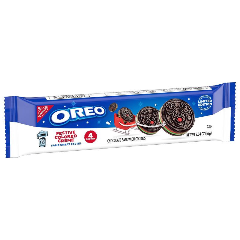 slide 10 of 15, Oreo Red and Green Festive King Size Limited Edition Christmas Cookies - 2.04oz, 2.04 oz
