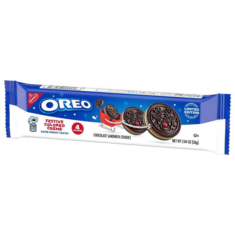 slide 11 of 15, Oreo Red and Green Festive King Size Limited Edition Christmas Cookies - 2.04oz, 2.04 oz