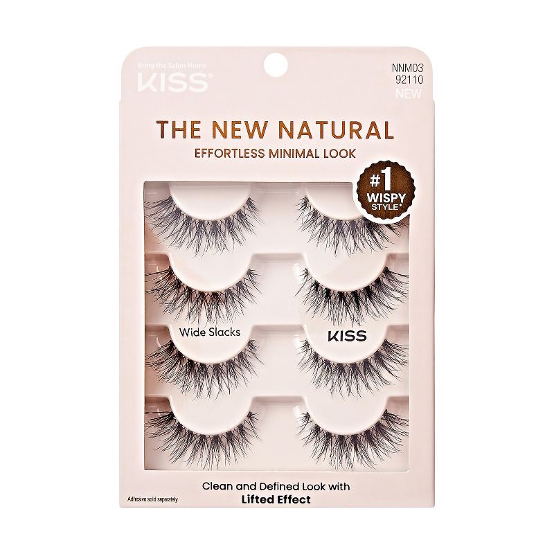 slide 1 of 11, KISS Products The New Natural False Eyelashes - Wide Slacks - 4ct, 4 ct