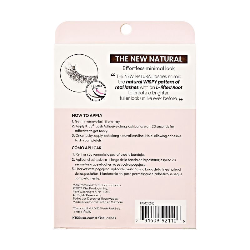 slide 10 of 11, KISS Products The New Natural False Eyelashes - Wide Slacks - 4ct, 4 ct