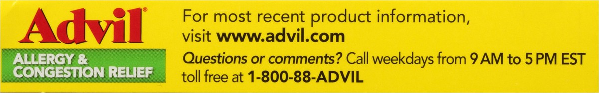 slide 7 of 10, Advil Allergy & Congestion Relief, Coated Tablets, 10 ct