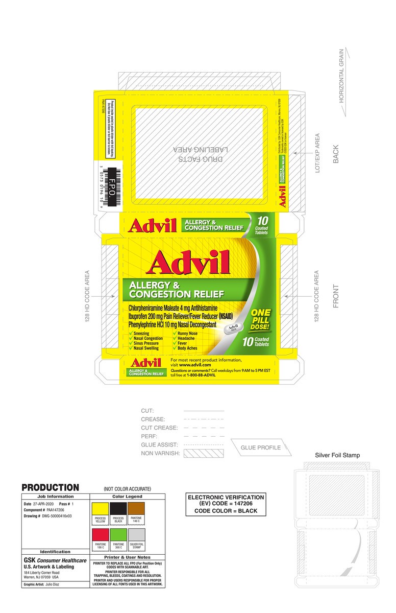 slide 9 of 13, Advil Allergy&Congestion Relief Cm4+Ib200+Pe10 Coated Tablet, 1 ct