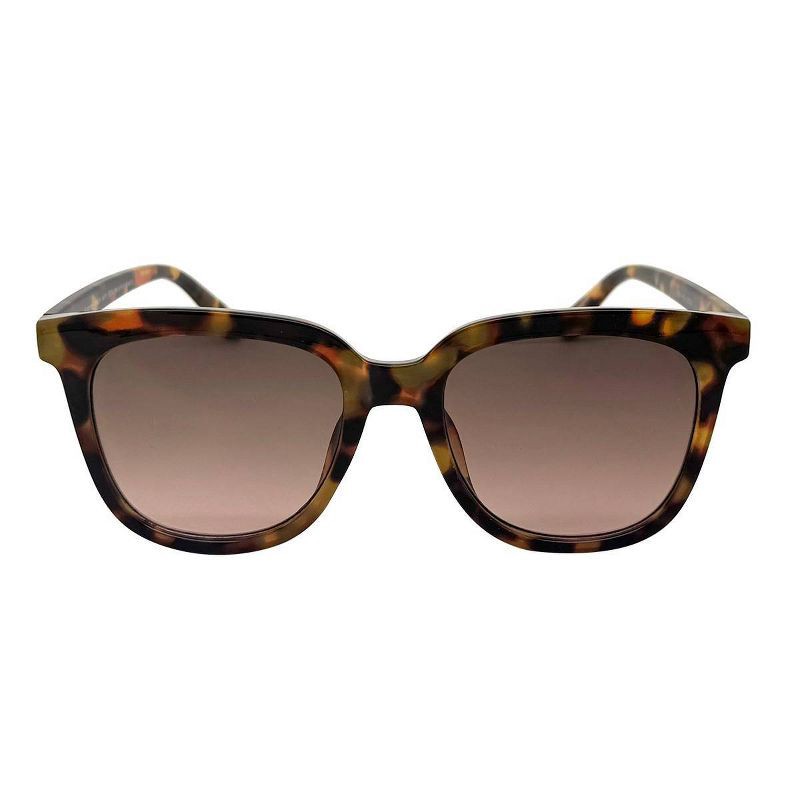 slide 1 of 2, Women's Recycled Plastic Square Tortoise Print Sunglasses - Wild Fable™ Brown: UV Protection, Wide Fit, 1 ct