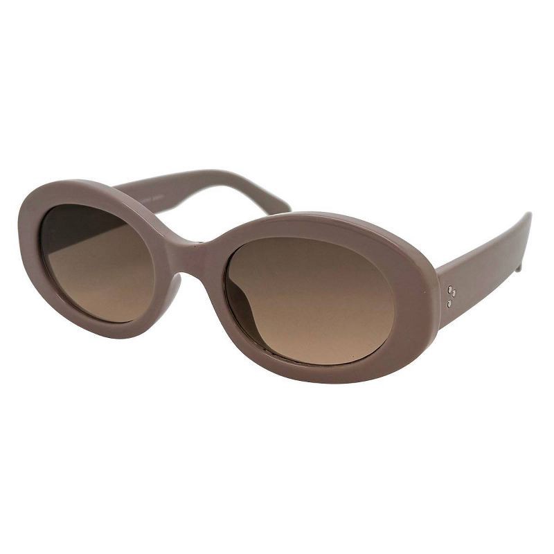 slide 2 of 2, Women's Plastic Oval Sunglasses - Wild Fable™ Beige: UV Protection, Recycled Frame, Medium Fit, 1 ct