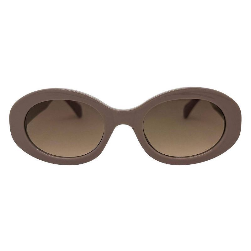 slide 1 of 2, Women's Plastic Oval Sunglasses - Wild Fable™ Beige: UV Protection, Recycled Frame, Medium Fit, 1 ct
