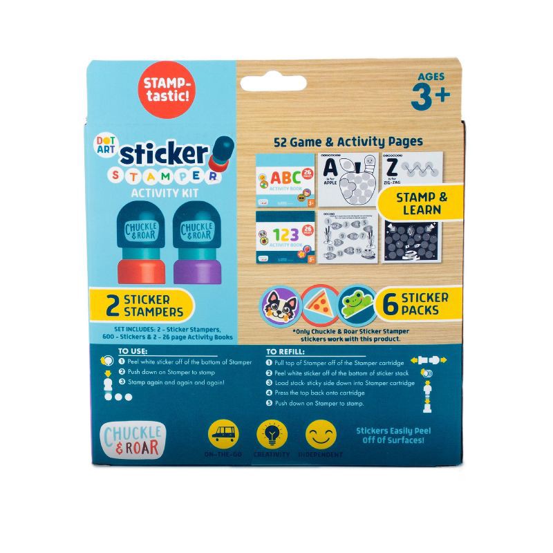 slide 8 of 8, Chuckle & Roar Dot Art 2ct Sticker Stamper Activity Kit, 2 ct