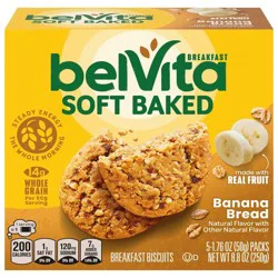 belVita Soft Baked Breakfast Bars, Banana Bread, 5 Packs (1 Biscuit Per Pack)
