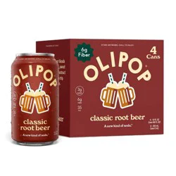 OLIPOP Classic Root Beer Prebiotic Soda - 4ct/12 fl oz Cans
