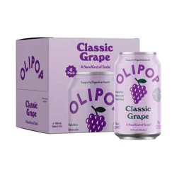OLIPOP Classic Grape Prebiotic Soda - 4ct/12 fl oz Cans