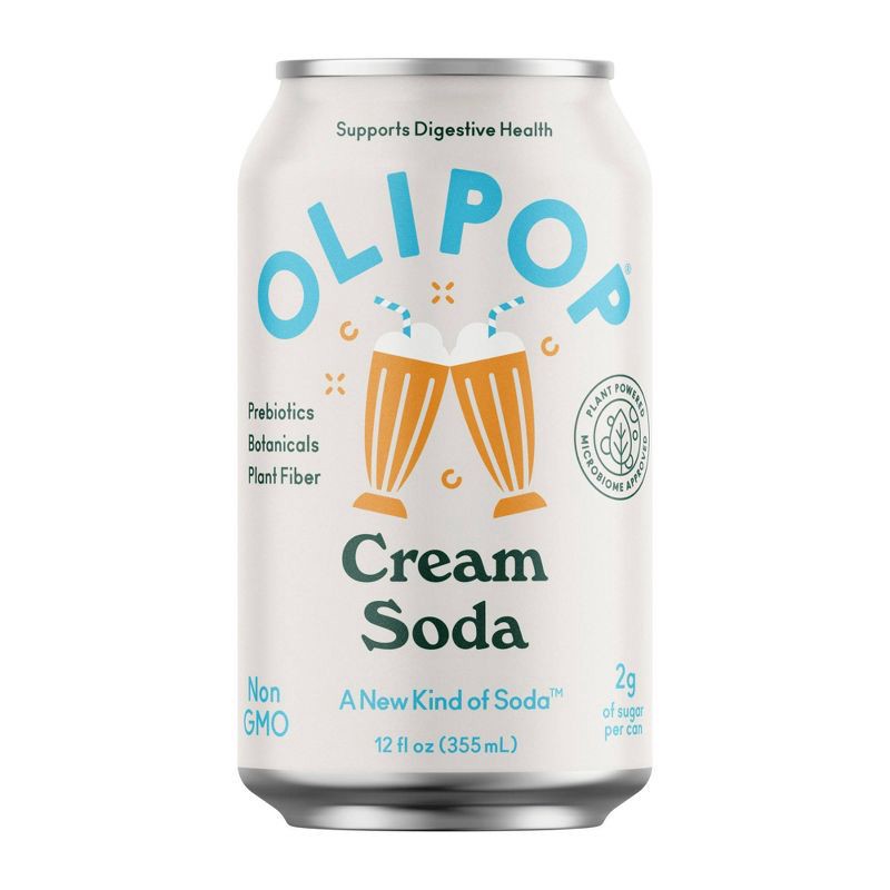 slide 2 of 8, OLIPOP Cream Soda Prebiotic Soda - 4ct/12 fl oz Cans, 4 ct; 12 fl oz