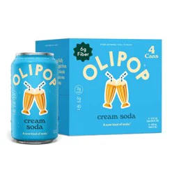 OLIPOP Cream Soda Prebiotic Soda - 4ct/12 fl oz Cans