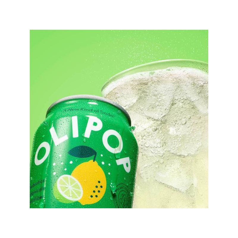 slide 3 of 7, OLIPOP Lemon Lime Prebiotic Soda - 4ct/12 fl oz Cans, 4 ct; 12 fl oz