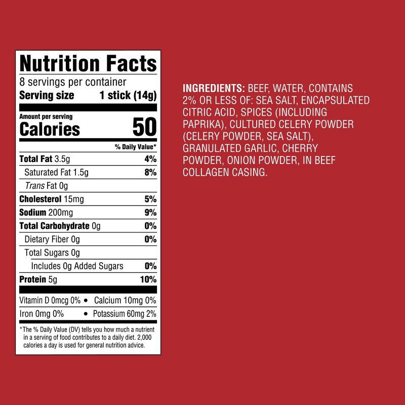 slide 4 of 4, Original Beef Sticks Minis - 5g Protein - 4oz/8ct - Good & Gather™, 5 gram, 4 oz, 8 ct