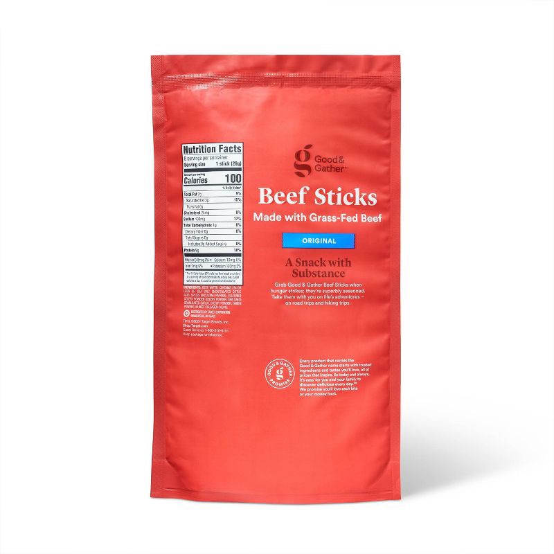 slide 2 of 4, Original Beef Sticks - 9g Protein - 8oz/8ct -Good & Gather™, 9 gram, 8 oz, 8 ct