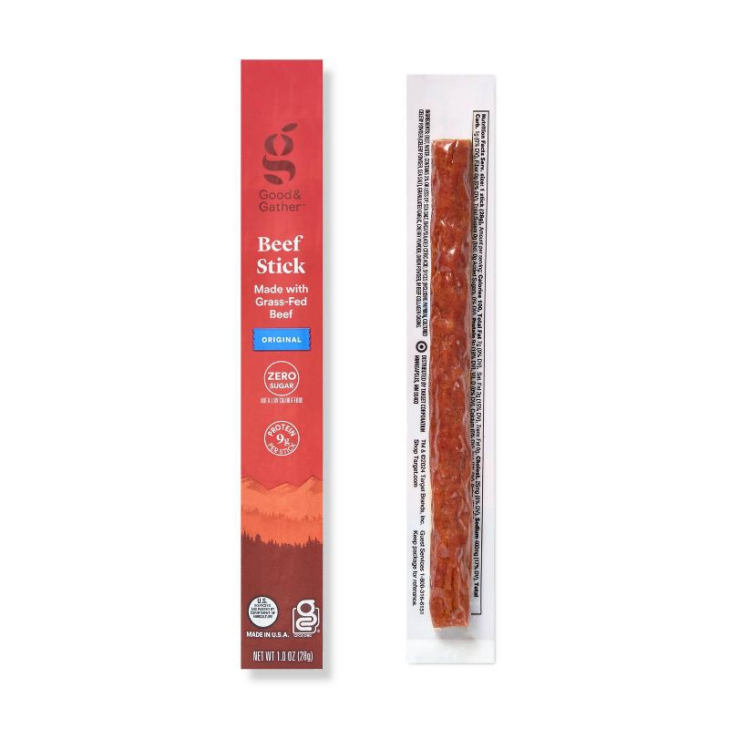 slide 3 of 4, Original Beef Sticks - 9g Protein - 8oz/8ct -Good & Gather™, 9 gram, 8 oz, 8 ct