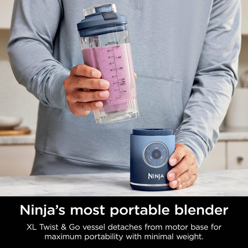 slide 3 of 9, Ninja Blast 22oz Max Portable Blender Deep Navy BC251NV, 22 oz
