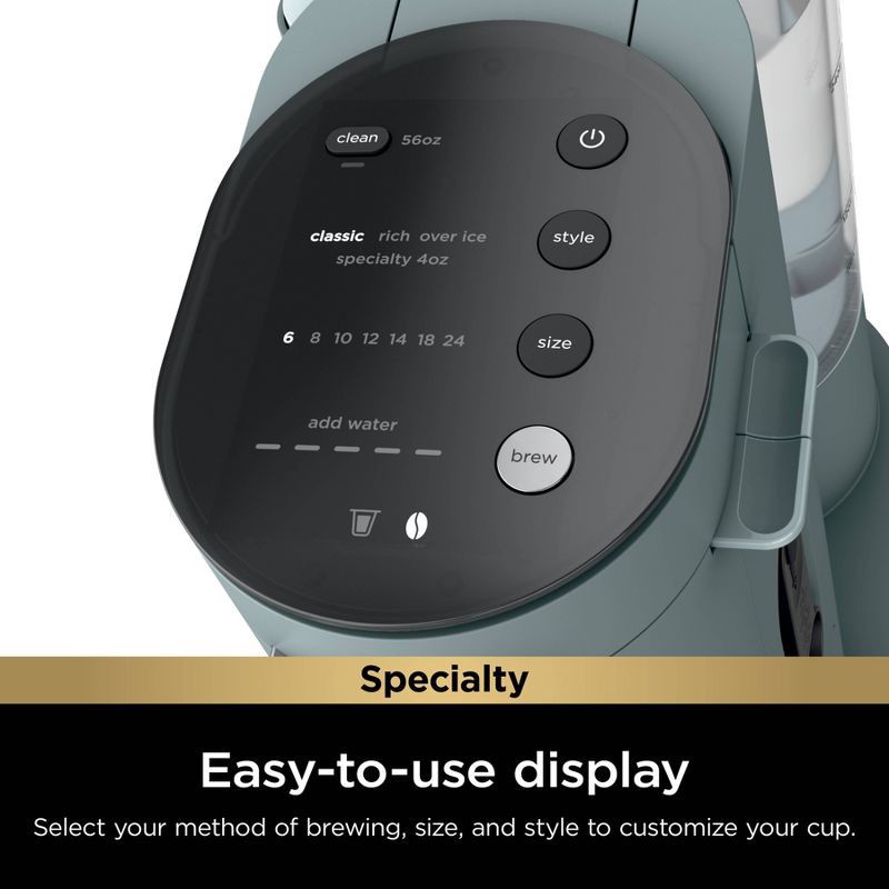 slide 9 of 13, Ninja Single-Serve Pods & Grounds Coffee Maker with Integrated Milk Frother Sage Green: Drip & Single Serve, 56 oz Capacity, 1550W, 56 oz